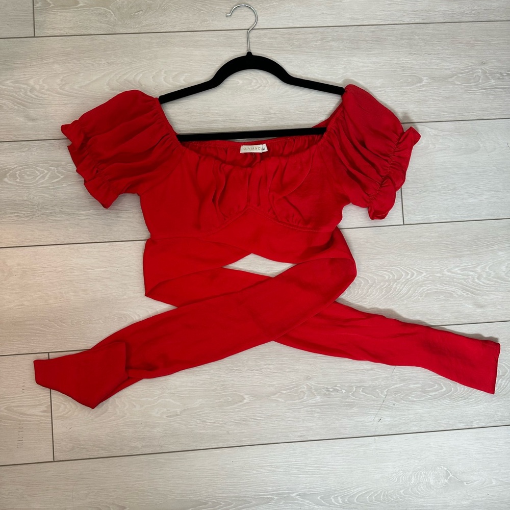 Red crop top